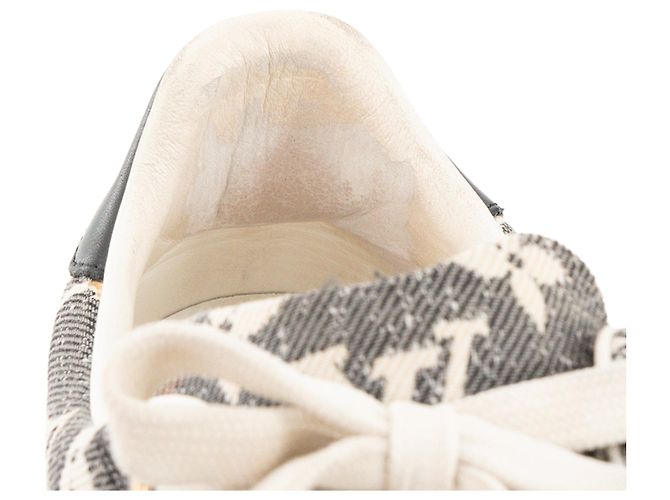 LOUIS VUITTON - Sneakers Time Out Louis Vuitton in denim monogrammato grigio e beige (T37) - vista 7