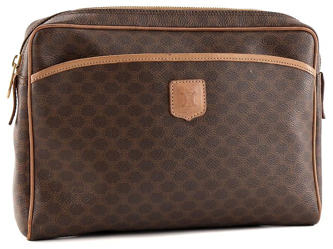 Céline CELINE - Pochette GM Celine en toile enduite macadam marron vintage Brown - view 2
