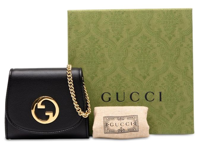 Borsa a tracolla Blondie Gucci Medium in pelle di vitello nera con catena Nero - vista 7