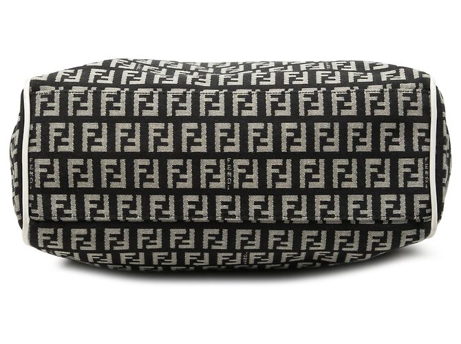 Borsa Tote Fendi Zucchino Canvas Nera Nero - vista 3