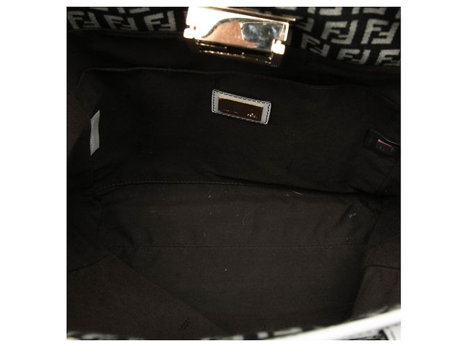 Borsa Tote Fendi Zucchino Canvas Nera Nero - vista 4