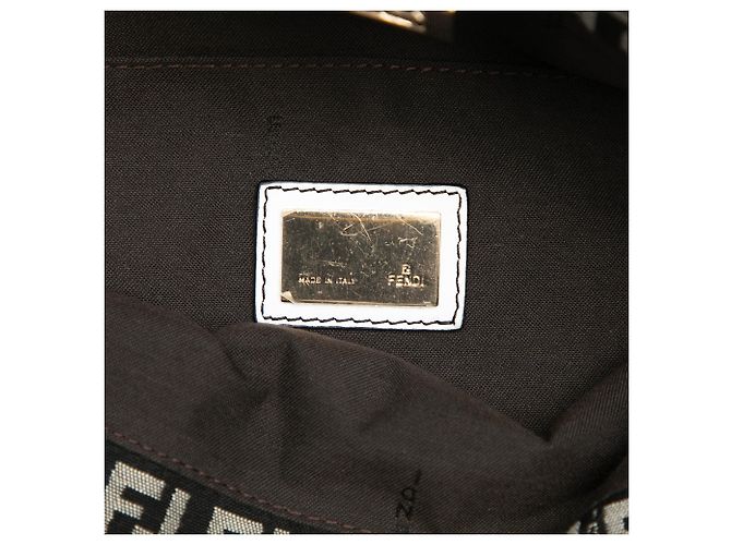Borsa Tote Fendi Zucchino Canvas Nera Nero - vista 5