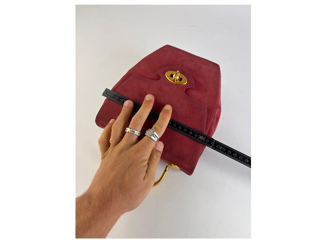 Bolsa vintage Givenchy estruturada de alça de mão Burgundy Gold Bordeaux - vista 10