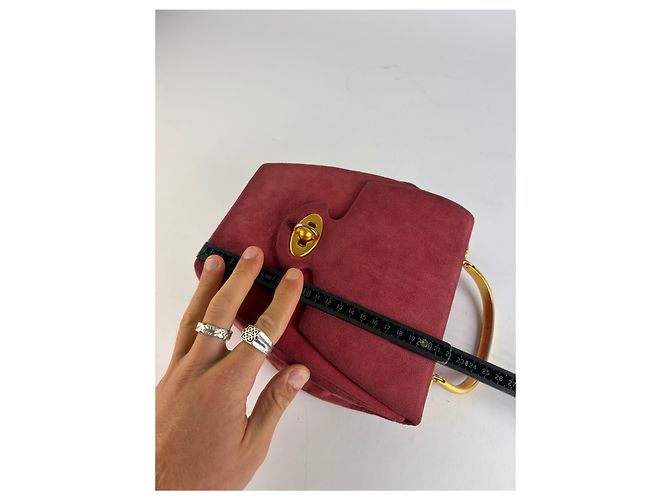 Bolsa vintage Givenchy estruturada de alça de mão Burgundy Gold Bordeaux - vista 11