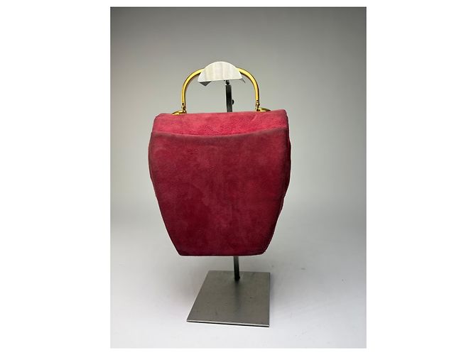 Bolsa vintage Givenchy estruturada de alça de mão Burgundy Gold Bordeaux - vista 2
