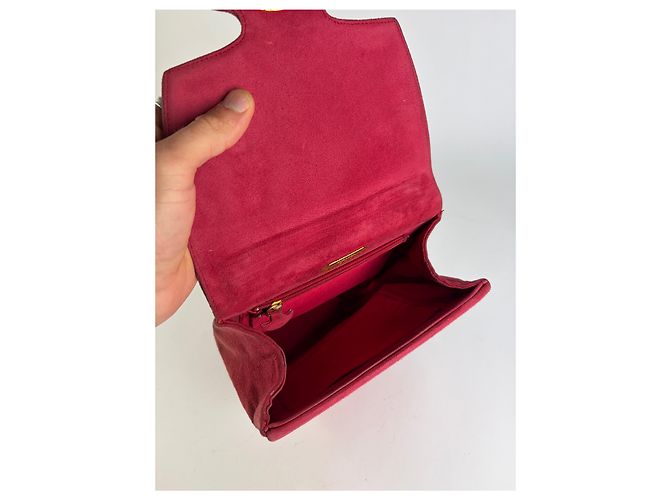 Bolsa vintage Givenchy estruturada de alça de mão Burgundy Gold Bordeaux - vista 3