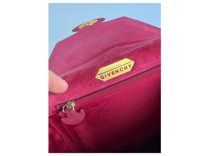 Bolsa vintage Givenchy estruturada de alça de mão Burgundy Gold Bordeaux - vista 4