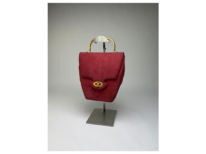 Bolsa vintage Givenchy estruturada de alça de mão Burgundy Gold Bordeaux - vista 5
