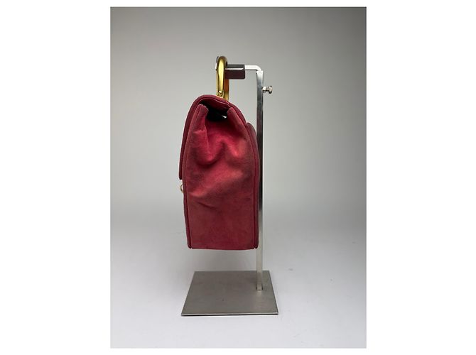 Bolsa vintage Givenchy estruturada de alça de mão Burgundy Gold Bordeaux - vista 8