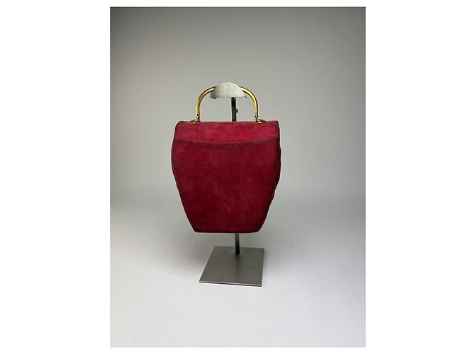 Bolsa vintage Givenchy estruturada de alça de mão Burgundy Gold Bordeaux - vista 9