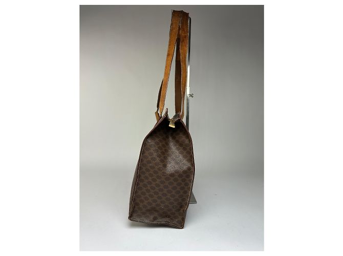 Céline Vintage Celine Macadam Canvas Schultertasche c. 1997 Brown Braun - Ansicht 5