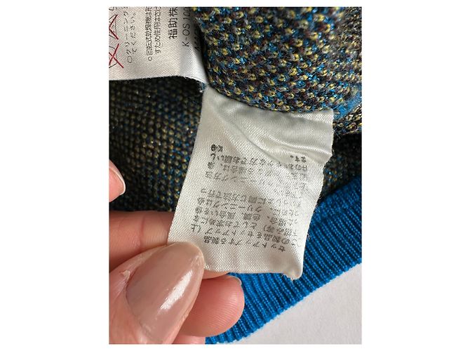 Vintage Yves Saint Laurent Karierter Rollkragenpullover Blau M - Ansicht 10