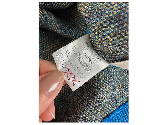 Vintage Yves Saint Laurent Karierter Rollkragenpullover Blau M - Ansicht 6
