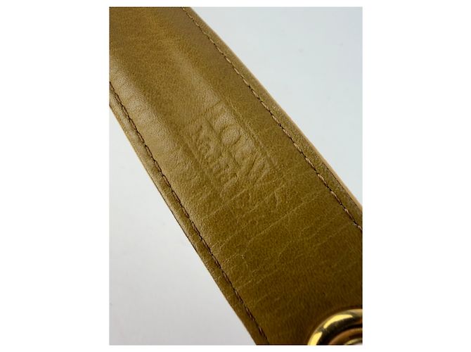 Vintage Loewe Leder-Verstellbarer Gürtel Ende der 1990er Beige Yellow - Ansicht 4
