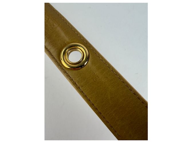 Vintage Loewe Leder-Verstellbarer Gürtel Ende der 1990er Beige Yellow - Ansicht 6
