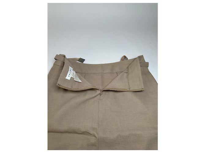 Céline Gonna midi Vintage Celine in misto lino Beige c. 2010s M - vista 10
