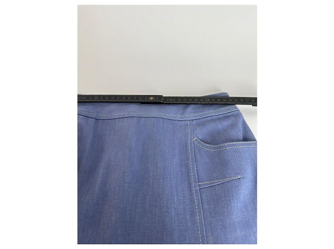 Céline Gonna a trapezio strutturata Celine Vintage Azzurro S Blu - vista 10