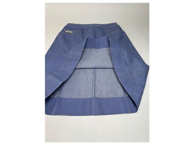 Céline Gonna a trapezio strutturata Celine Vintage Azzurro S Blu - vista 11