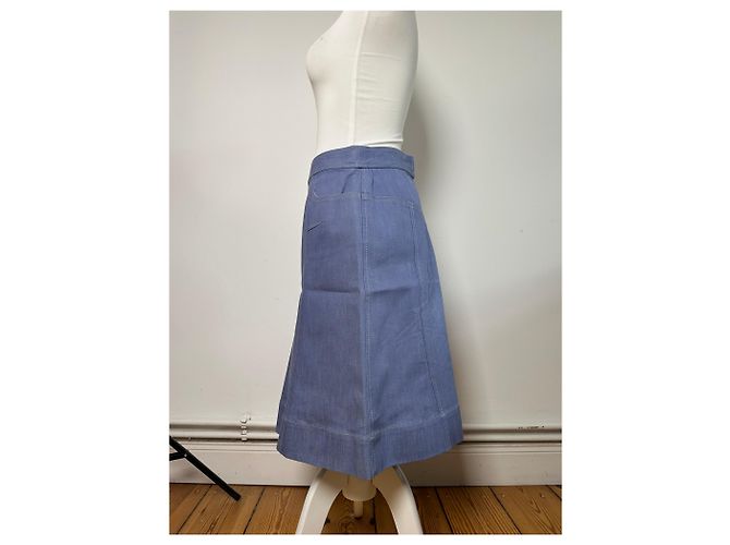 Céline Gonna a trapezio strutturata Celine Vintage Azzurro S Blu - vista 2