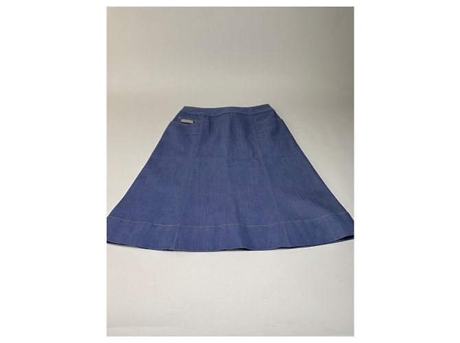 Céline Gonna a trapezio strutturata Celine Vintage Azzurro S Blu - vista 5