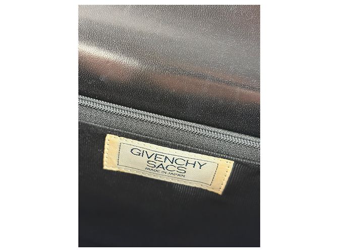 Vintage Givenchy 4G Logo Schultertasche mit Klappe Späte 1970er Black Gold Schwarz - Ansicht 5