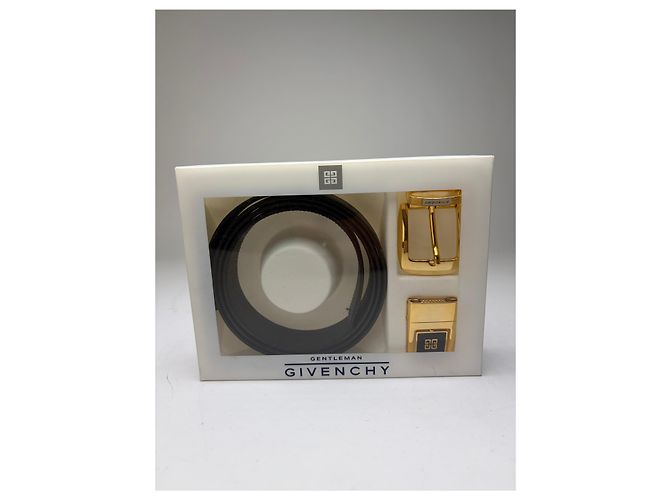 Cintura in pelle Vintage Givenchy Logo 4G c. fine anni '80 Nero Oro - vista 13