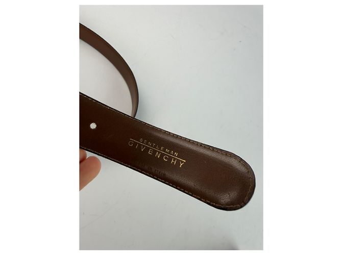 Cintura in pelle Vintage Givenchy Logo 4G c. fine anni '70 Nero Oro - vista 5