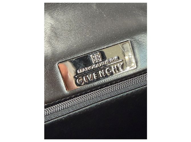 Vintage Givenchy Structured Leather Top-Handle Bag Late 1990s Black - view 11