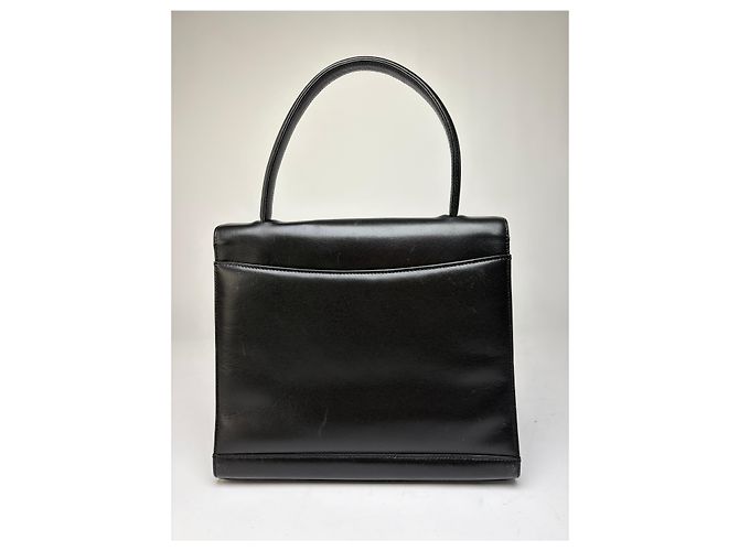 Vintage Givenchy Structured Leather Top-Handle Bag Late 1990s Black - view 2