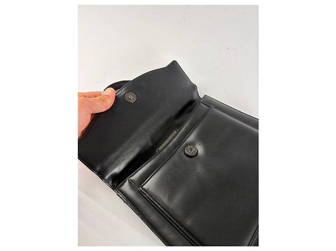Vintage Givenchy Structured Leather Top-Handle Bag Late 1990s Black - view 8