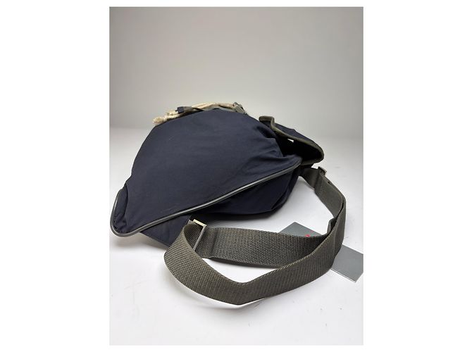 Vintage Prada Linea Rossa Beuteltasche Ende 1990er Navy Marineblau - Ansicht 7