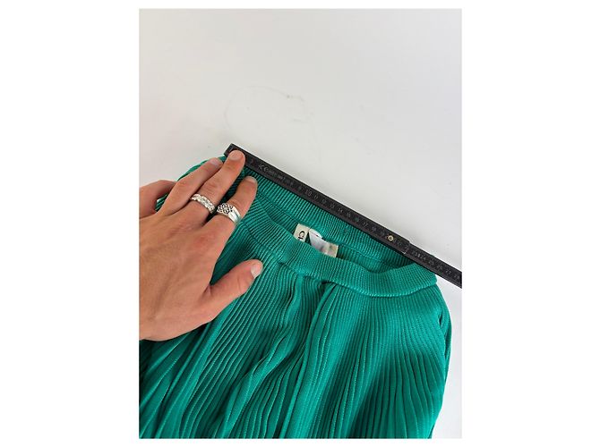 Gonna midi plissettata Vintage Dior Teal M Blu - vista 11