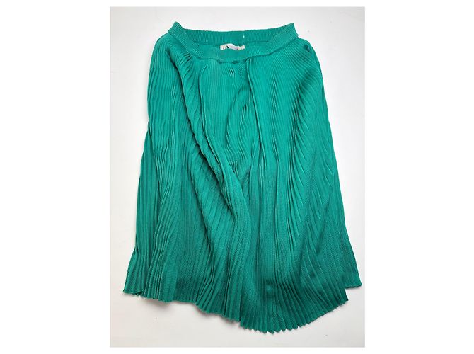 Gonna midi plissettata Vintage Dior Teal M Blu - vista 4