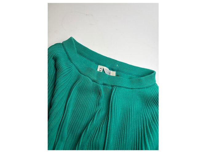 Gonna midi plissettata Vintage Dior Teal M Blu - vista 5