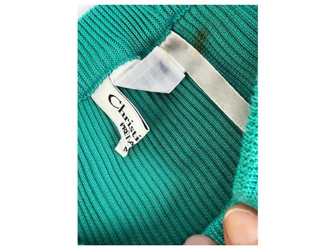 Gonna midi plissettata Vintage Dior Teal M Blu - vista 6