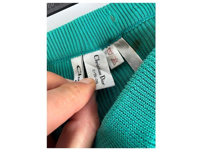 Gonna midi plissettata Vintage Dior Teal M Blu - vista 7