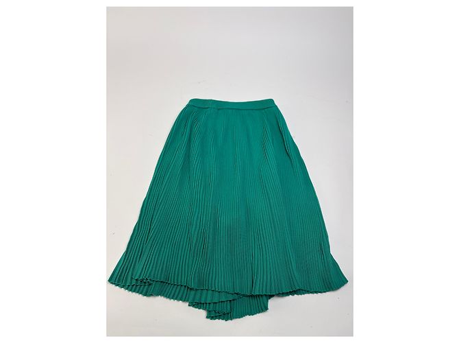 Gonna midi plissettata Vintage Dior Teal M Blu - vista 8