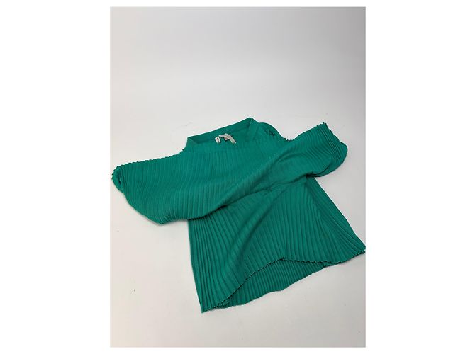 Gonna midi plissettata Vintage Dior Teal M Blu - vista 9