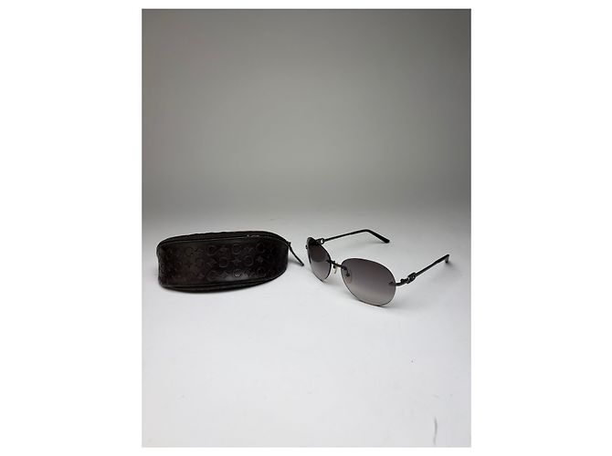 Triomphe Céline Occhiali da sole senza montatura Vintage Celine Macadam Fine anni '90 Nero Grigio - vista 12