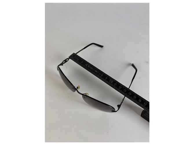 Triomphe Céline Occhiali da sole senza montatura Vintage Celine Macadam Fine anni '90 Nero Grigio - vista 6
