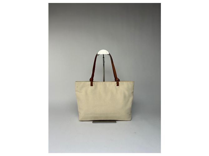 Vintage Givenchy Sequin Canvas Tote Ende 1990s Beige Navy - Ansicht 13