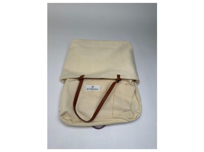 Vintage Givenchy Sequin Canvas Tote Ende 1990s Beige Navy - Ansicht 3