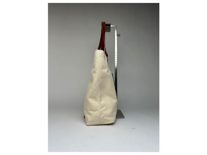 Vintage Givenchy Sequin Canvas Tote Ende 1990s Beige Navy - Ansicht 4