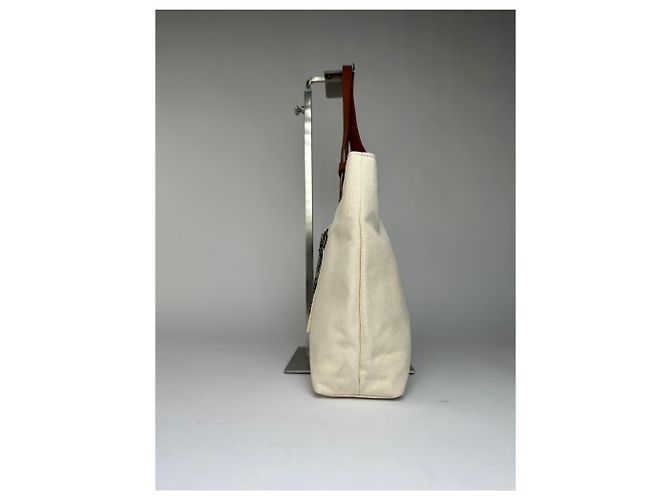 Vintage Givenchy Sequin Canvas Tote Ende 1990s Beige Navy - Ansicht 6