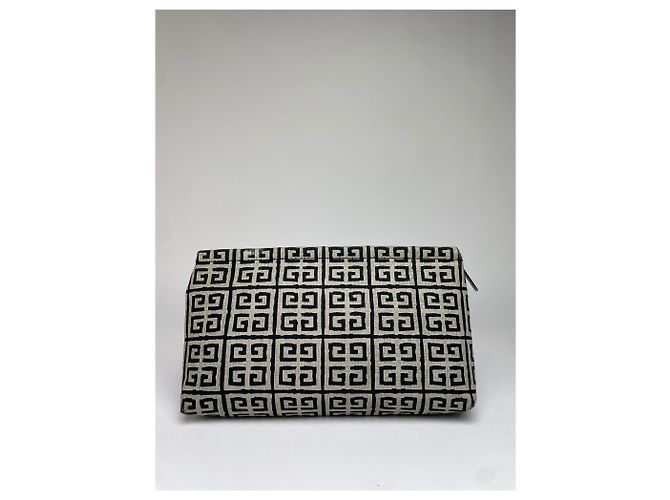Vintage Givenchy 4G Jacquard Clutch Wallet Late 1990s Beige Black - view 2