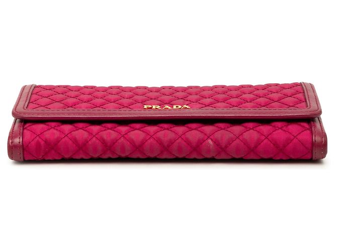 Portafoglio lungo Prada Impuntu Tessuto rosa - vista 3