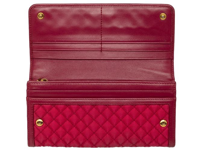 Portafoglio lungo Prada Impuntu Tessuto rosa - vista 4