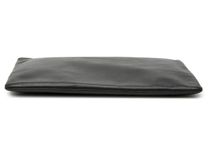 Autre Marque Clutch in pelle con zip Saint Laurent nera Nero - vista 3