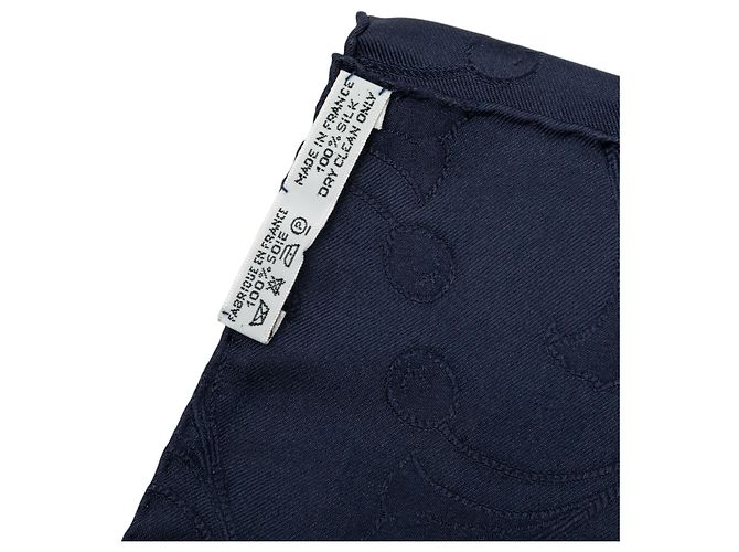 Foulard di seta Hermès Daimyo Princes Du Soleil Levant Blu 90 - vista 4