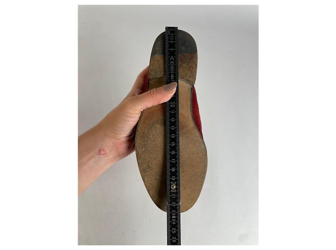 Mocassini Gucci Horsebit Vintage in camoscio rosso fine anni '90 EU35.5 - vista 11